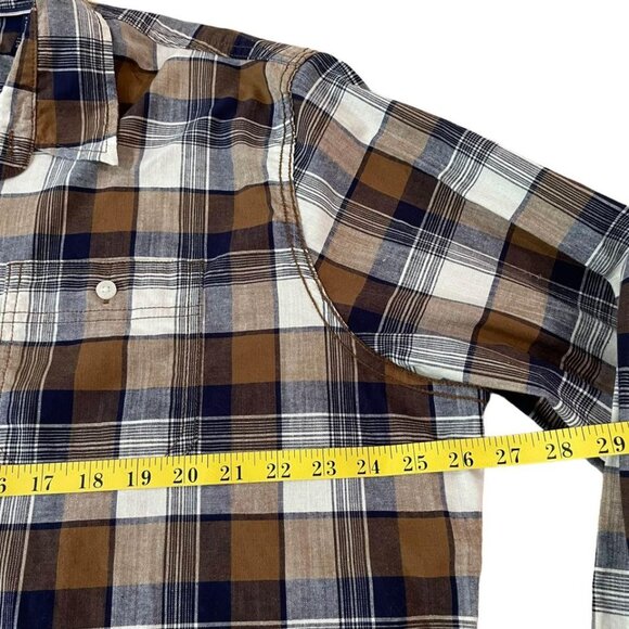 Wrangler Long Sleeve Button Down Shirt Men’s Size 2XL Brown Plaid Comfort Flex - Picture 3 of 5